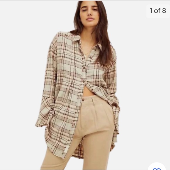 Free People Tops - Free People Mary Anne Plaid‎ Buttondown